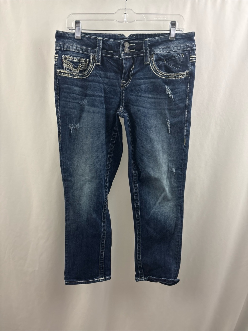 Vigoss The Dublin Capri Women’s Size 7/8 Length 23 Distressed Jeans